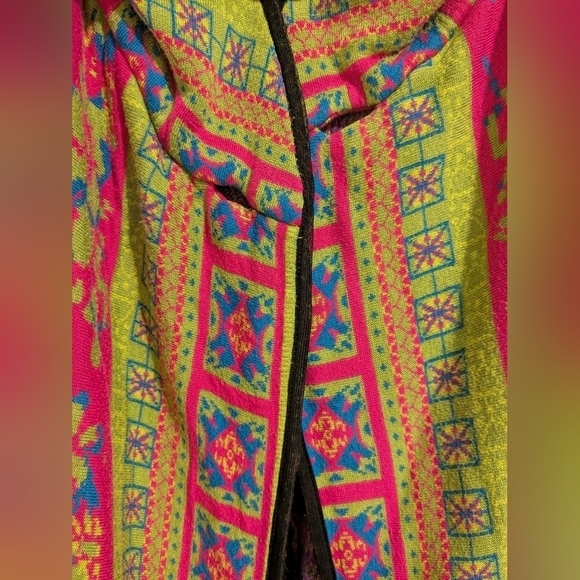 Anthropologie Freeway Colorful Oversized Sweater Cardigan Cape Maximalist Retro - Picture 7 of 14